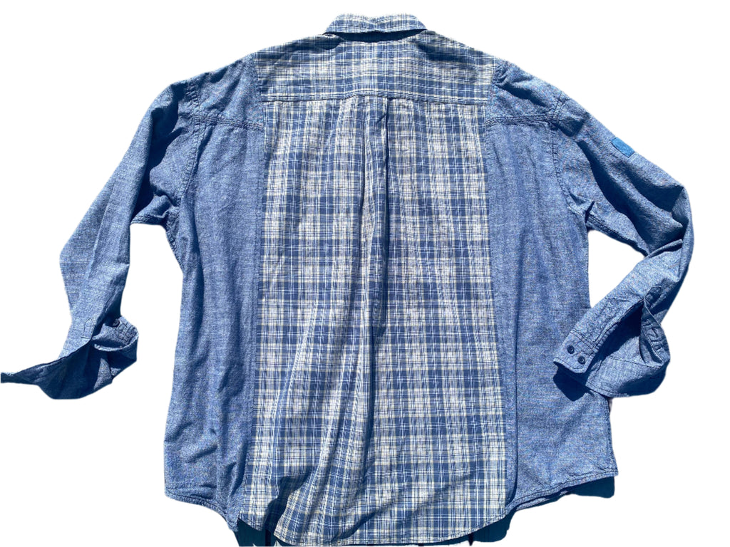 Registered Extended Play Chambray Plaid Shirt 5016 size XL