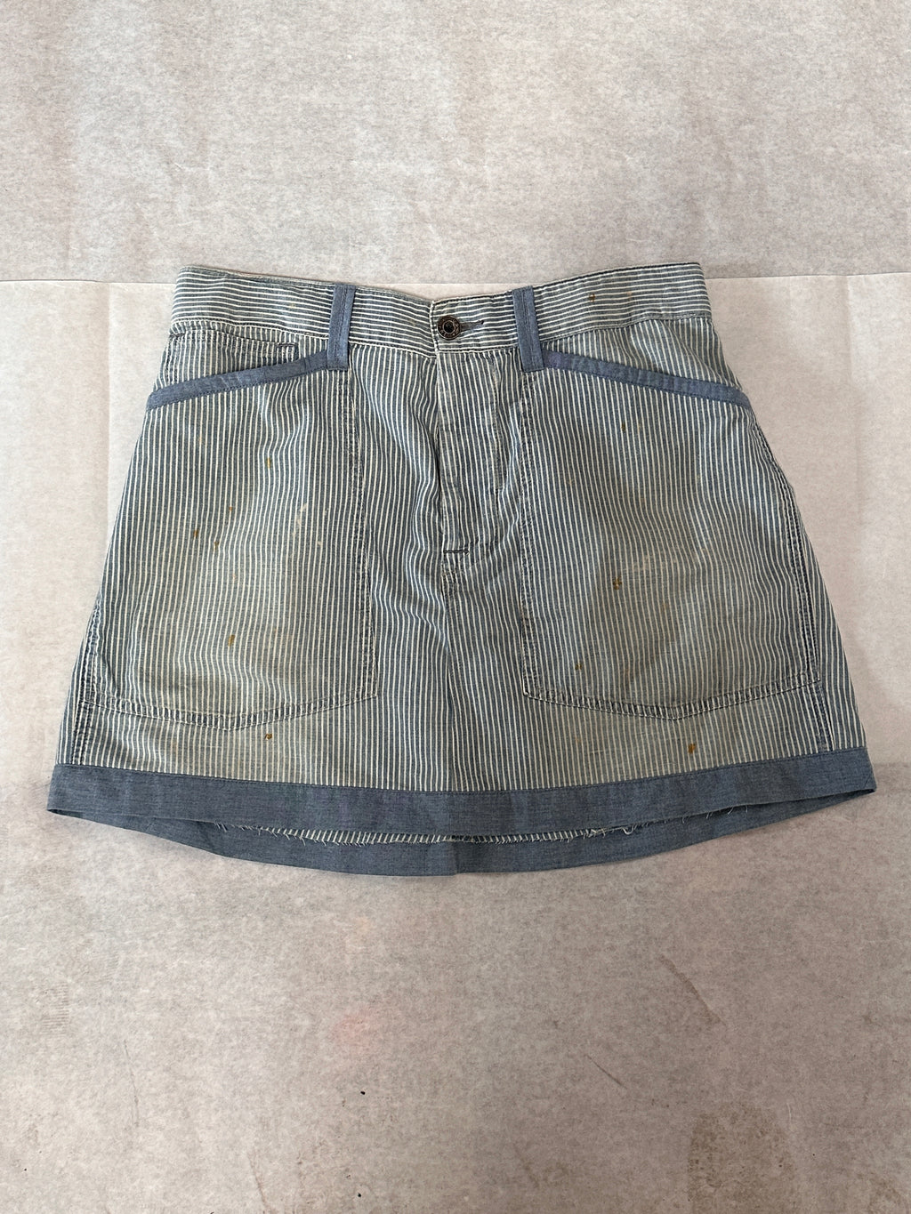 Upcycled Hickory Workwear Skirt