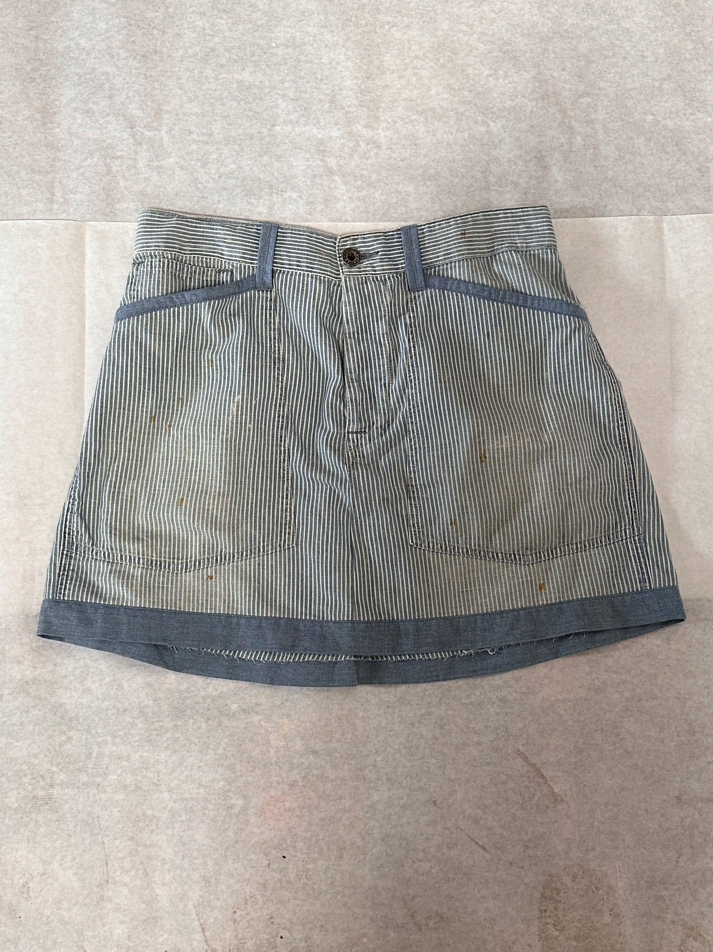 Upcycled Hickory Workwear Skirt