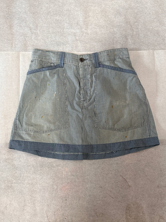 Upcycled Hickory Workwear Skirt