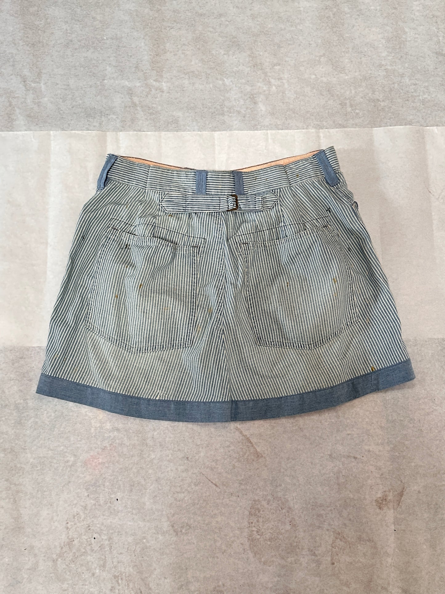 Upcycled Hickory Workwear Skirt