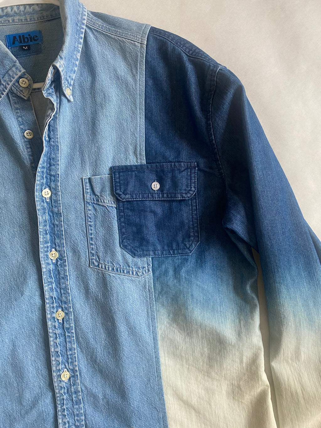 Mens ‘Extended play’ chambray/ denim shirt #5008 M