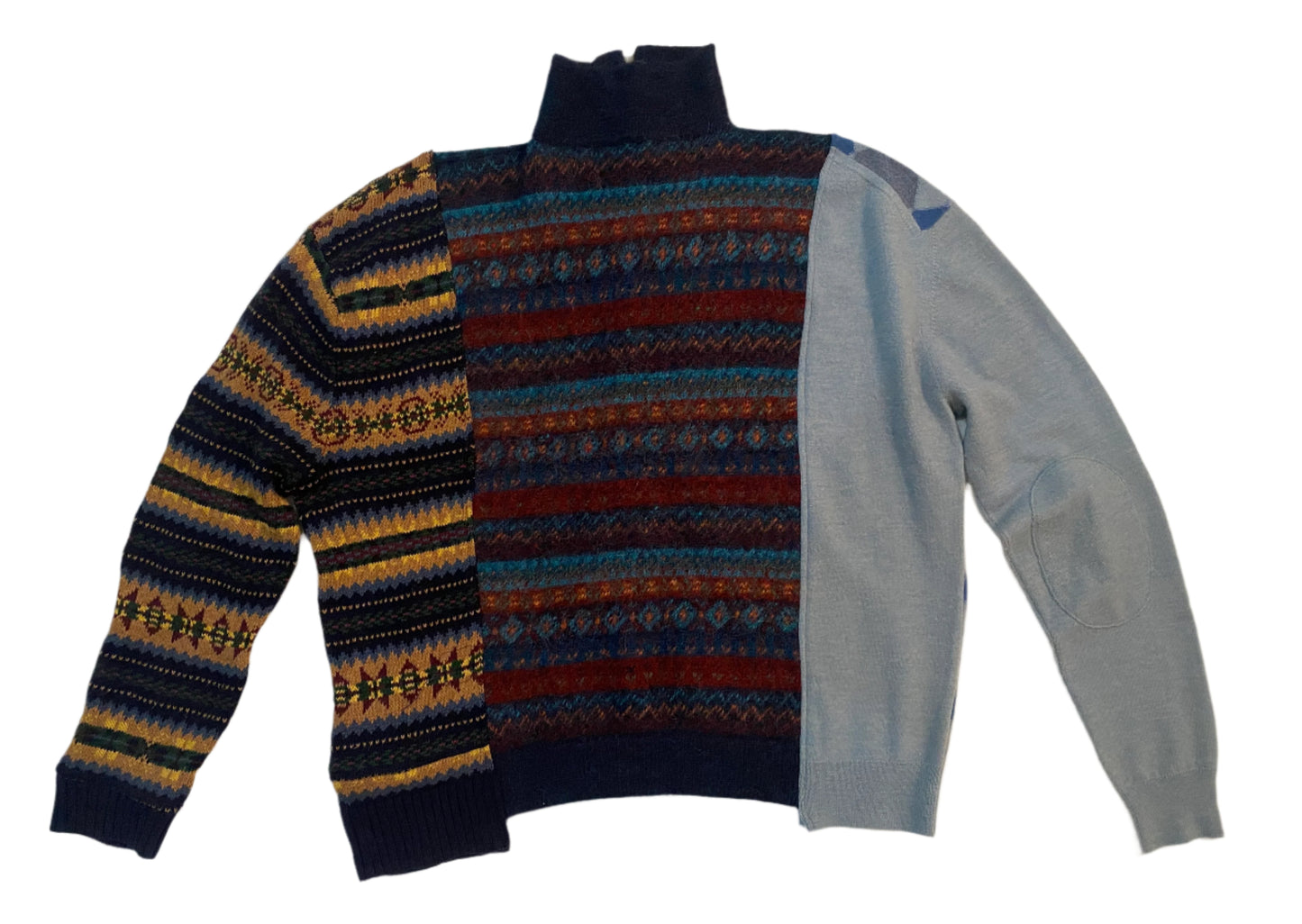 Smashed-Up Half Zip Collar Triple Sweater SW3002 size L