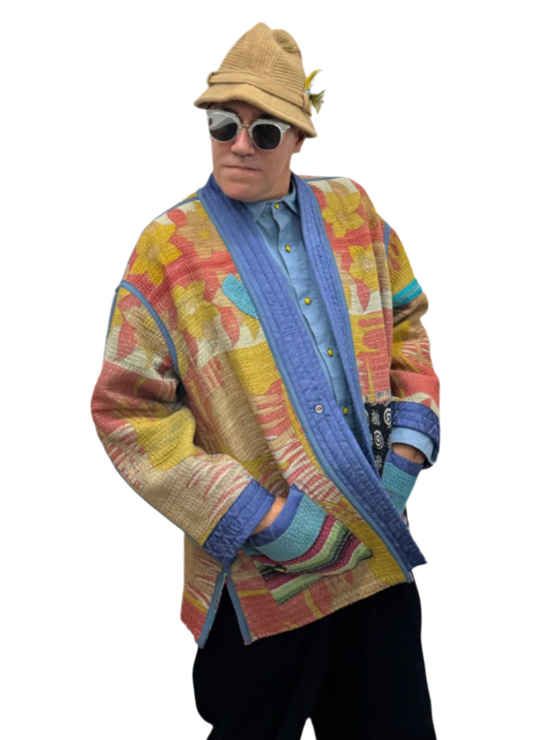 Kantha Kimono Jacket (*patchwork squares)