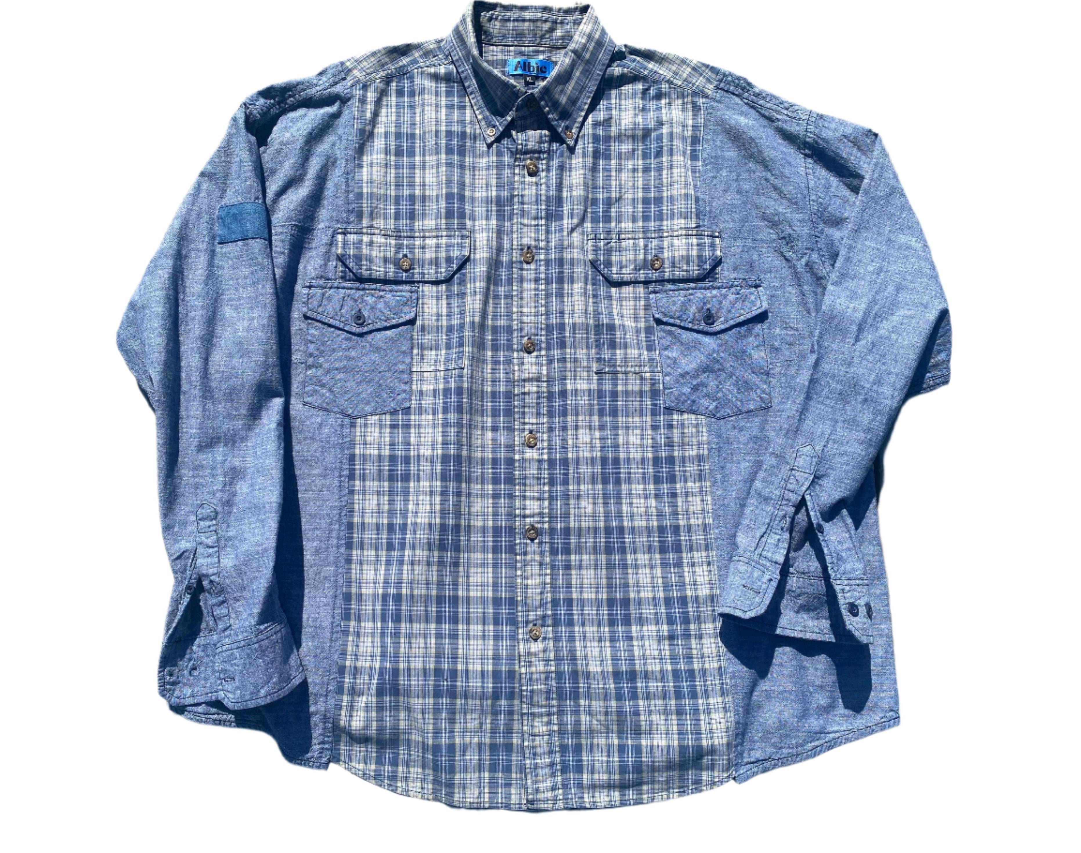 Registered Extended Play Chambray Plaid Shirt 5016 size XL