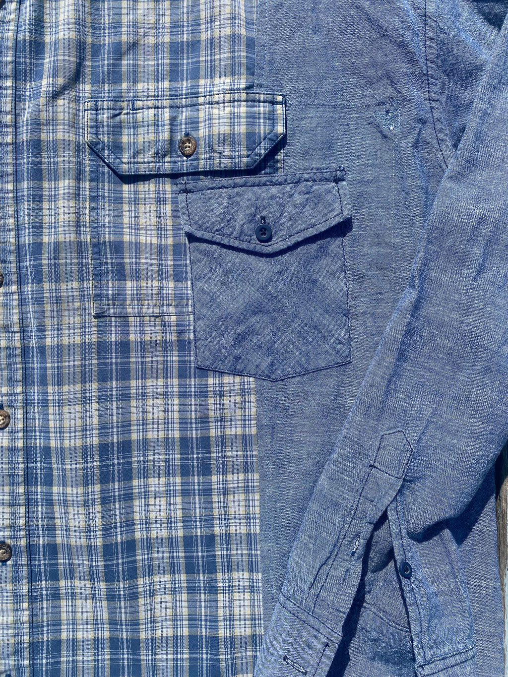 Registered Extended Play Chambray Plaid Shirt 5016 size XL