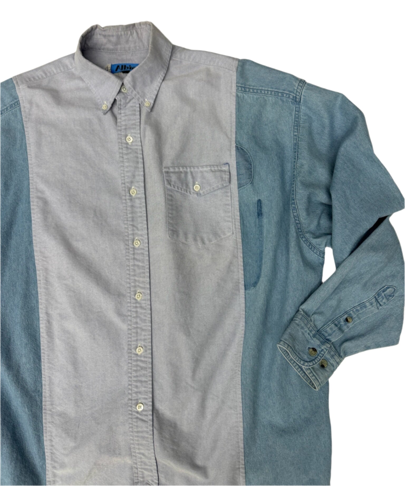 Mens Extended Play Flap Pocket Chambray Shirt size L