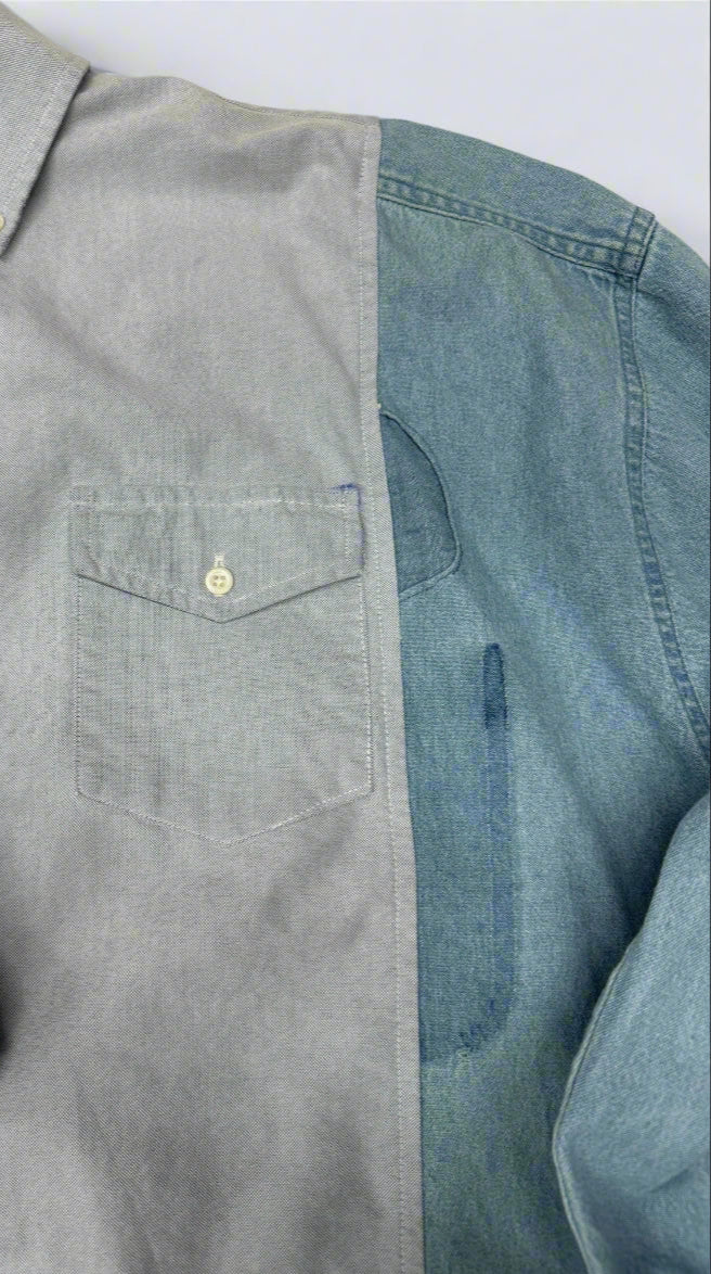 Mens Extended Play Flap Pocket Chambray Shirt size L