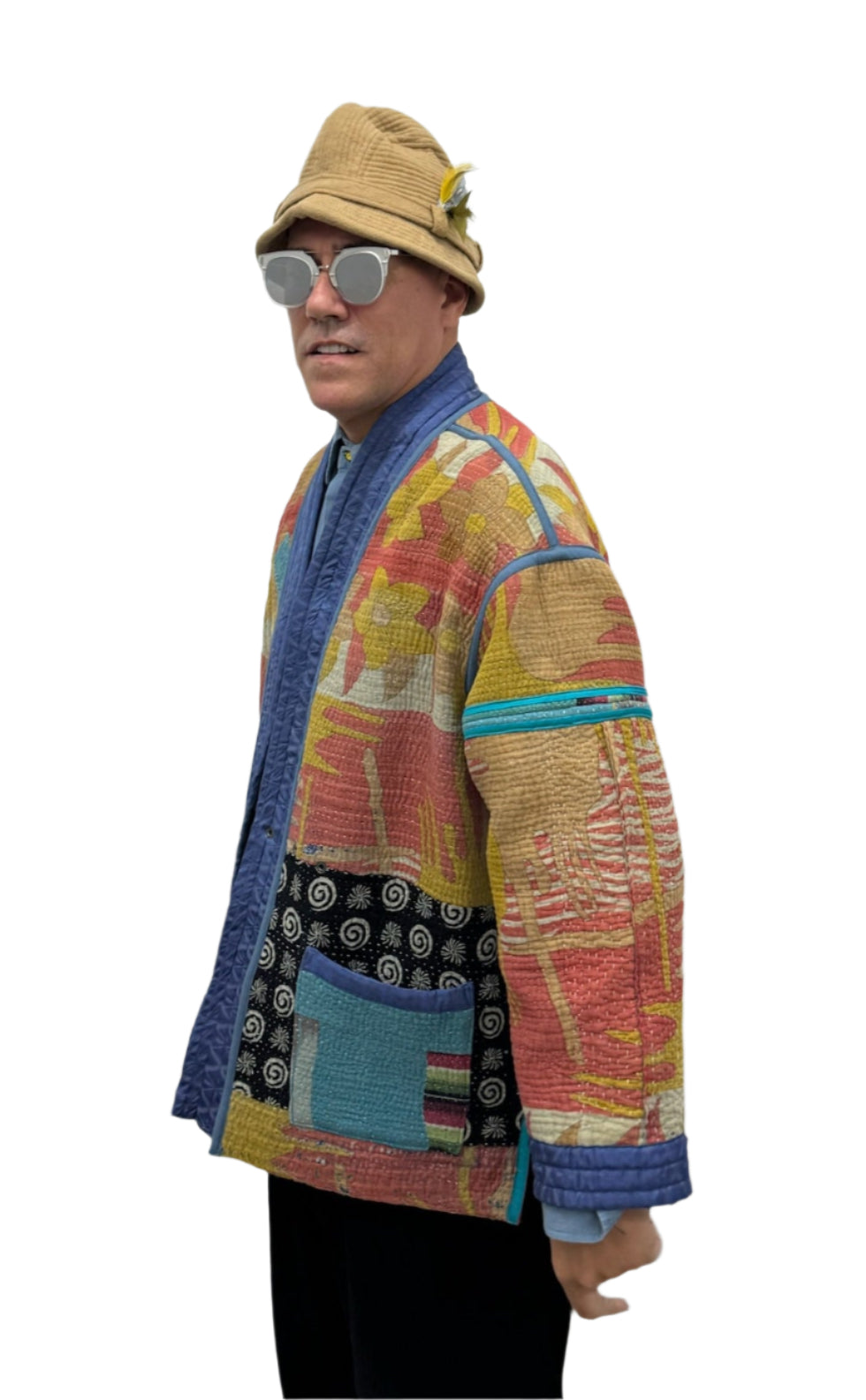 Kantha Kimono Jacket (*patchwork squares)