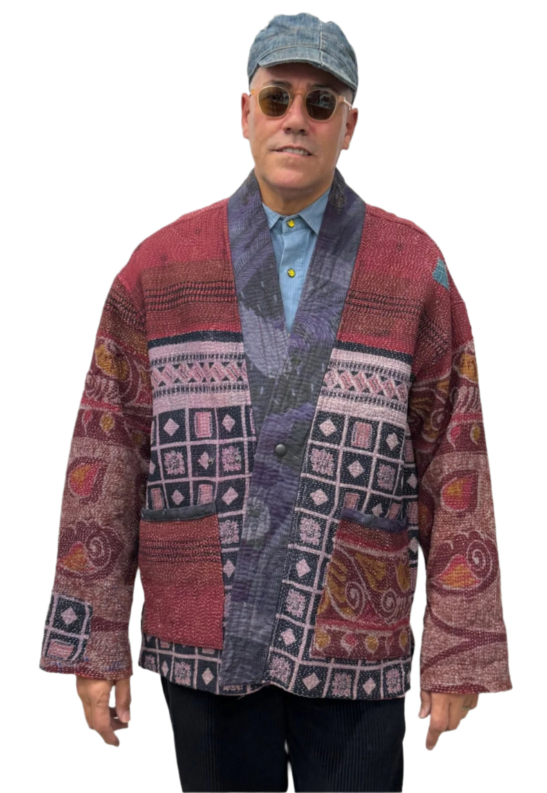 Kantha Kimono Jacket (paisley/ block print)