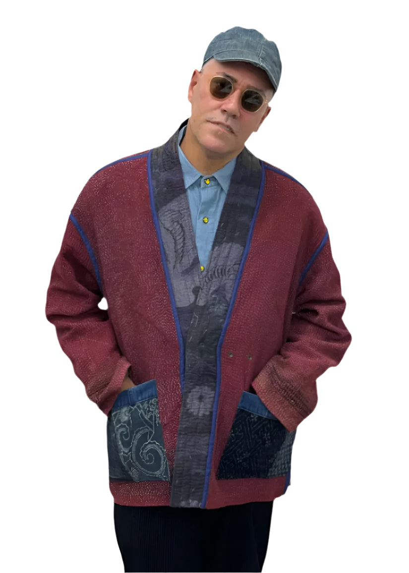 Kantha Kimono Jacket (paisley/ block print)