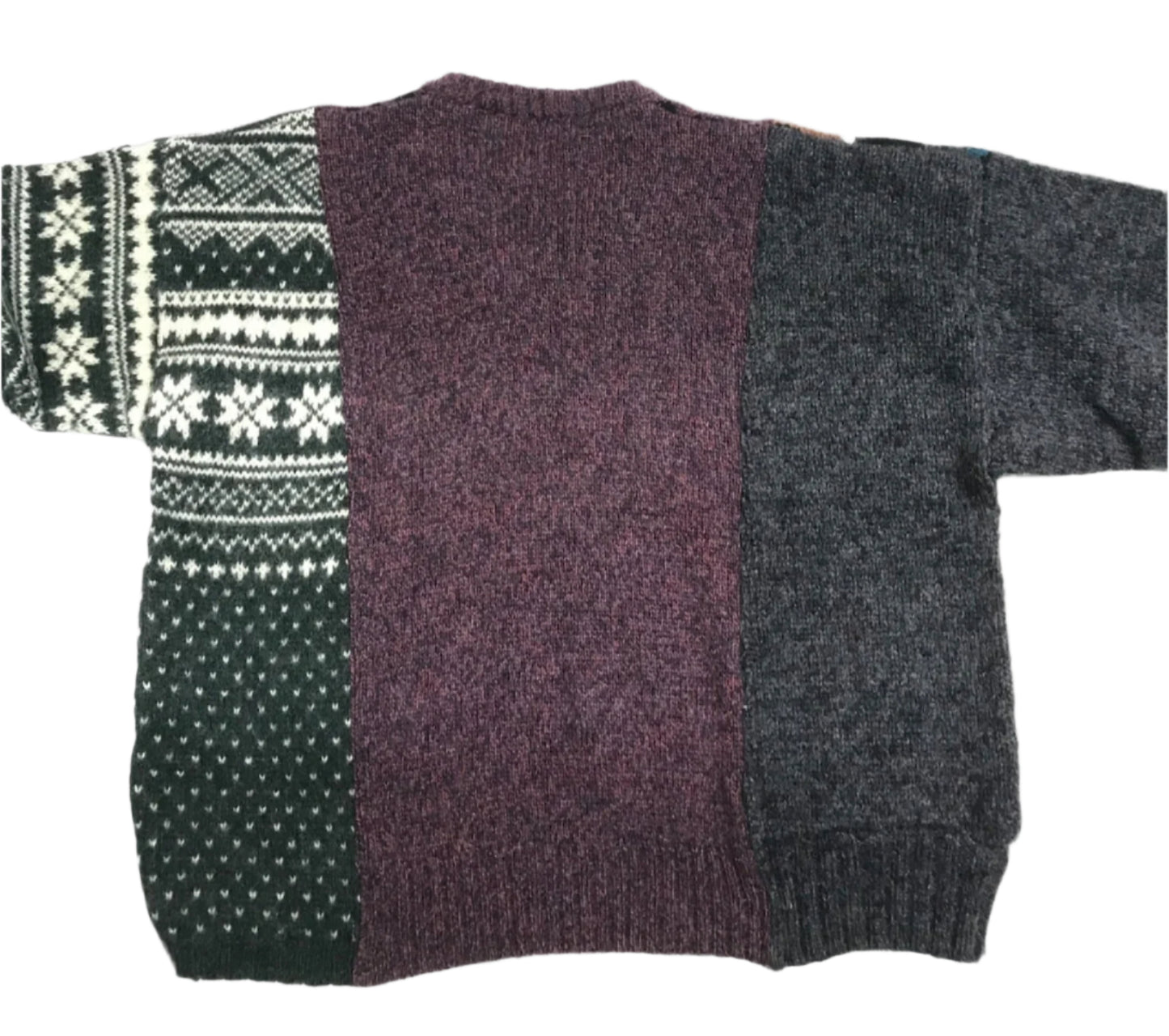 Triple Warmth V-Neck Fairisle Diamonds Sweater - Size M