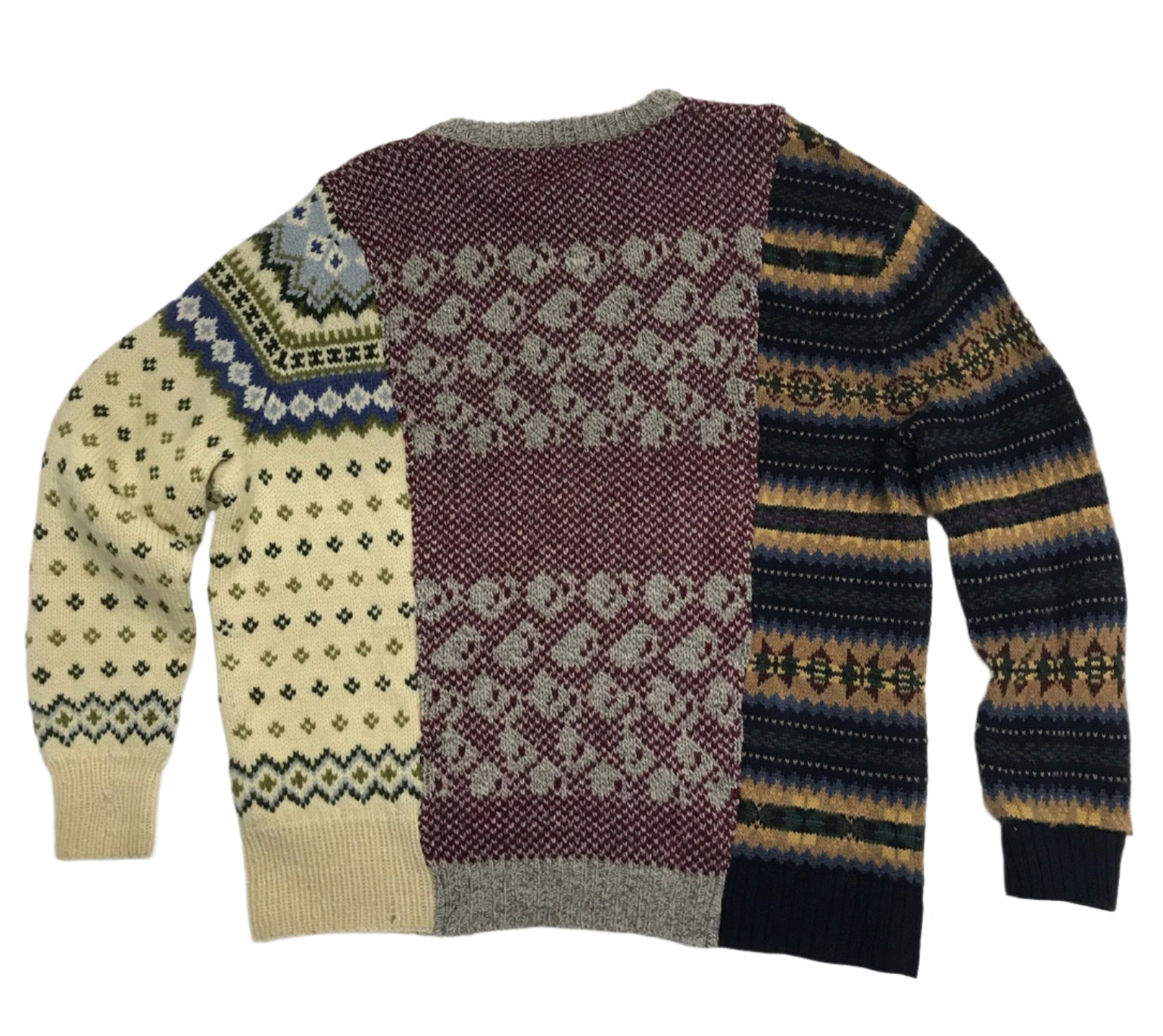Triple Warmth Birdseye/stripe Crewneck Sweater - Size M