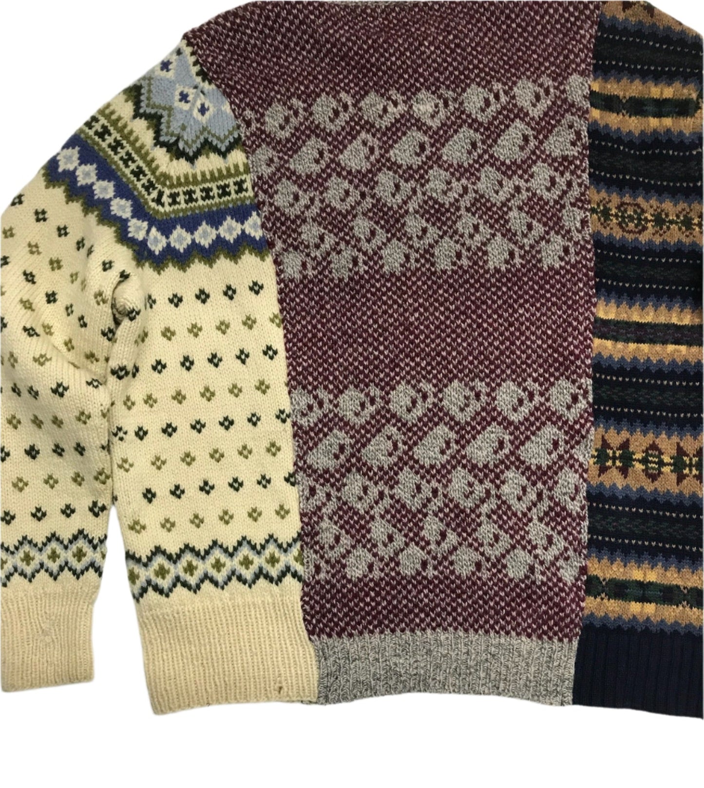 Triple Warmth Birdseye/stripe Crewneck Sweater - Size M