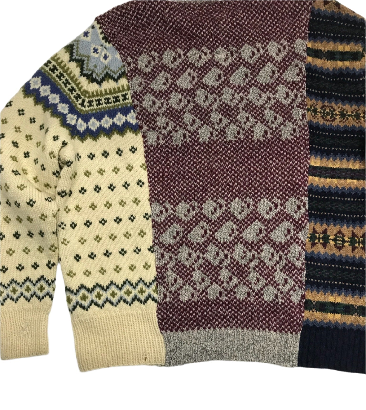 Triple Warmth Birdseye/stripe Crewneck Sweater - Size M