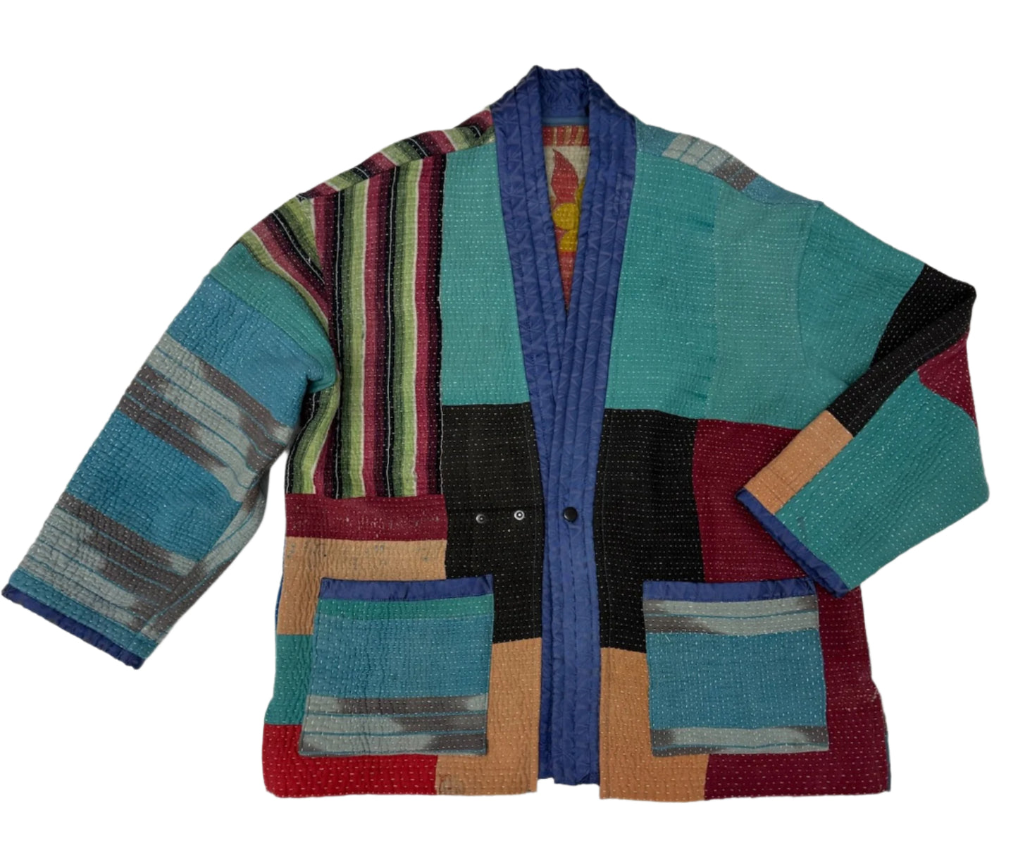 Kantha Kimono Jacket (*patchwork squares)