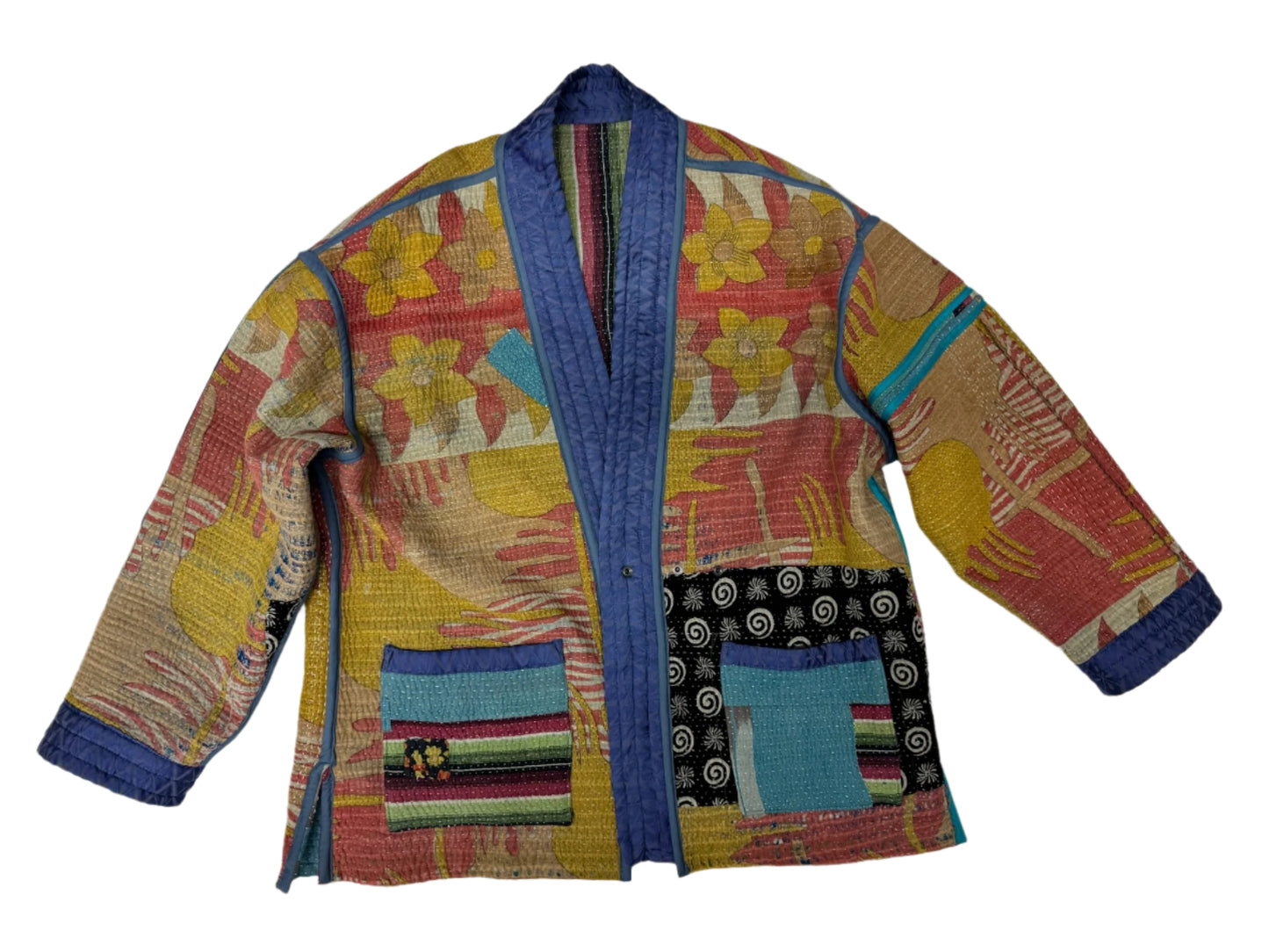 Kantha Kimono Jacket (*patchwork squares)