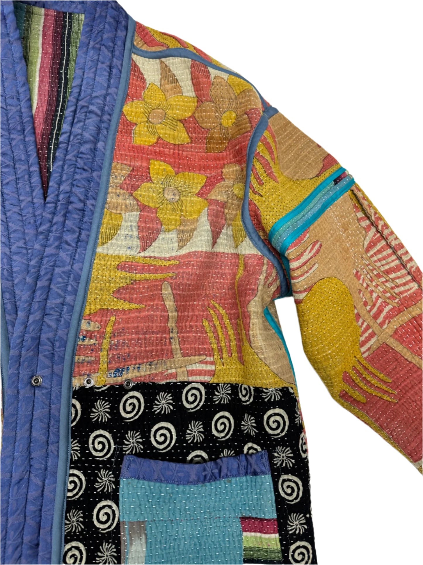 Kantha Kimono Jacket (*patchwork squares)
