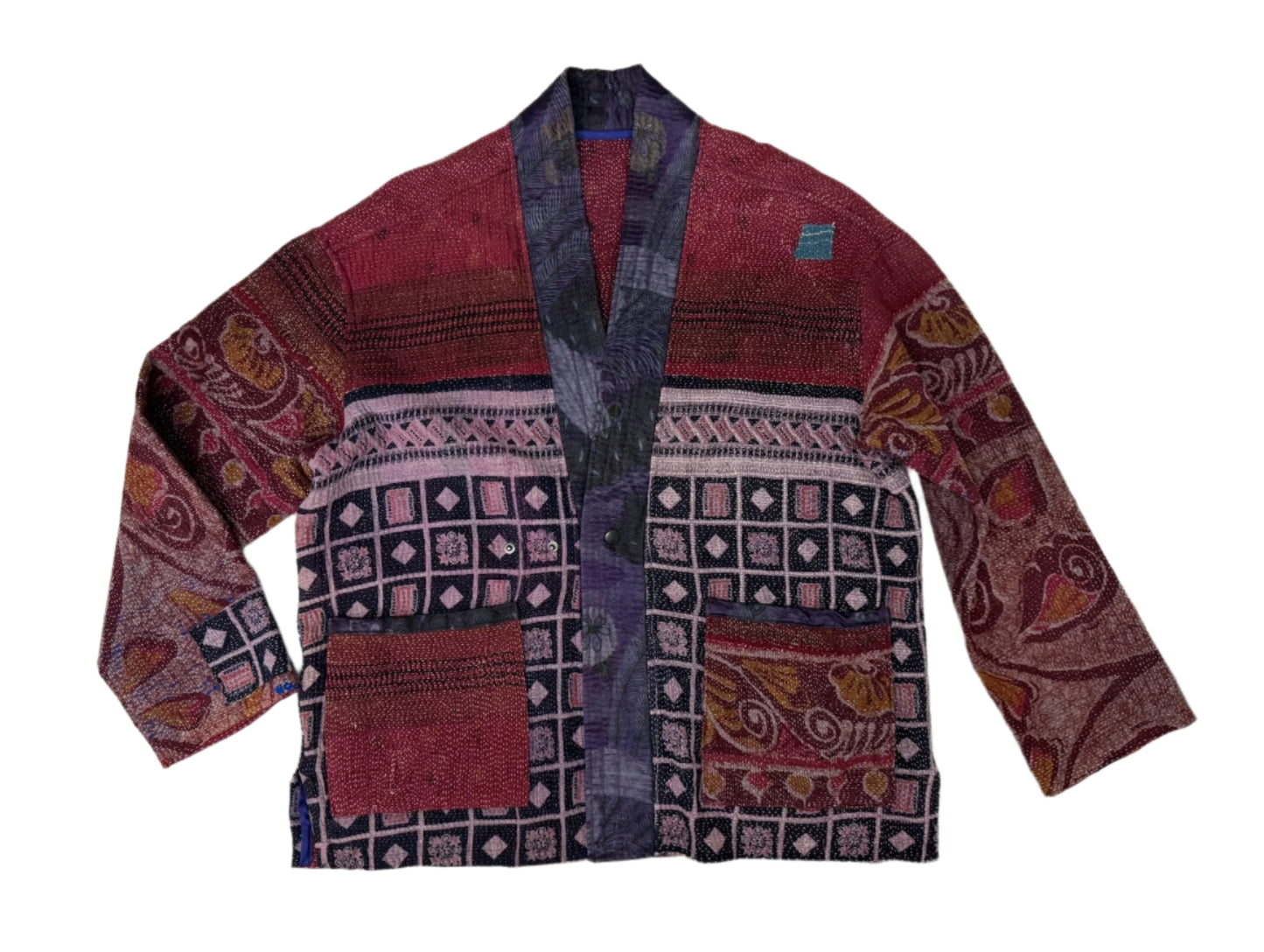 Kantha Kimono Jacket (paisley/ block print)